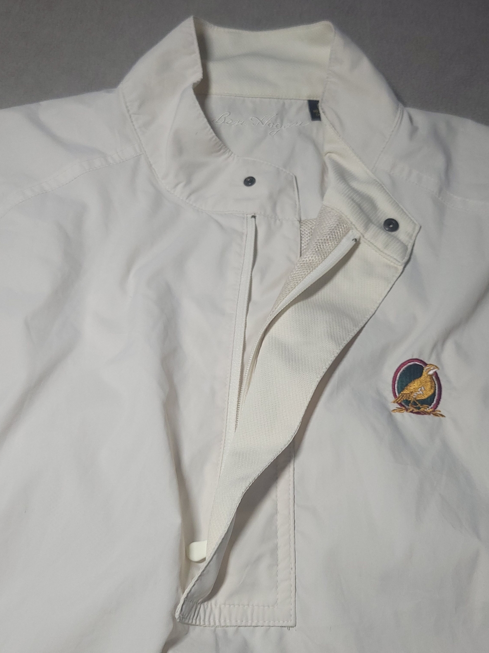Vintage Ben Hogan Golf Windbreaker Pullover Mens Medium Beige Cream Lined Quail